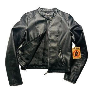 Jou Jou girls 12-14 L vegan leather bomber Moro jacket!